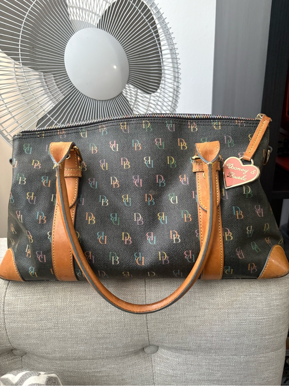 Vintage Dooney & Bourke Brown Logo tote Bag